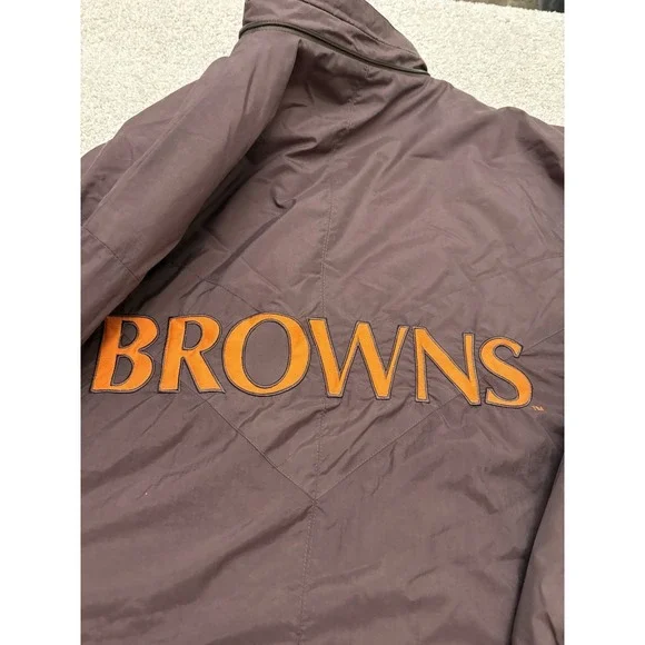 VTG 90s Cleveland Browns NFL Pro Line Apex One Parka Coat Jacket Full Zip XL - Picture 5 of 8